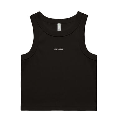 SALTY RIBBED TANK - BLACK  Thumbnail